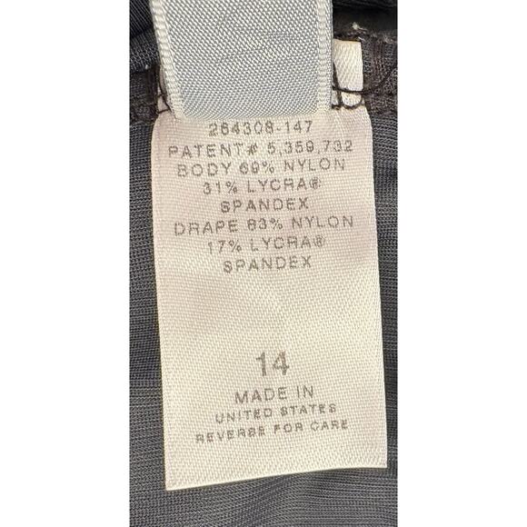 Magic Suit Gray One Piece Swimsuit Size 14 Runched Slimming - Picture 7 of 7